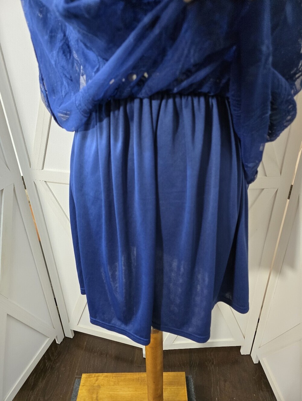 Southern Fried Chics Blue Floral Lace Boho V-Neckline Maxi Dress (NWT) - Picture 10 of 12
